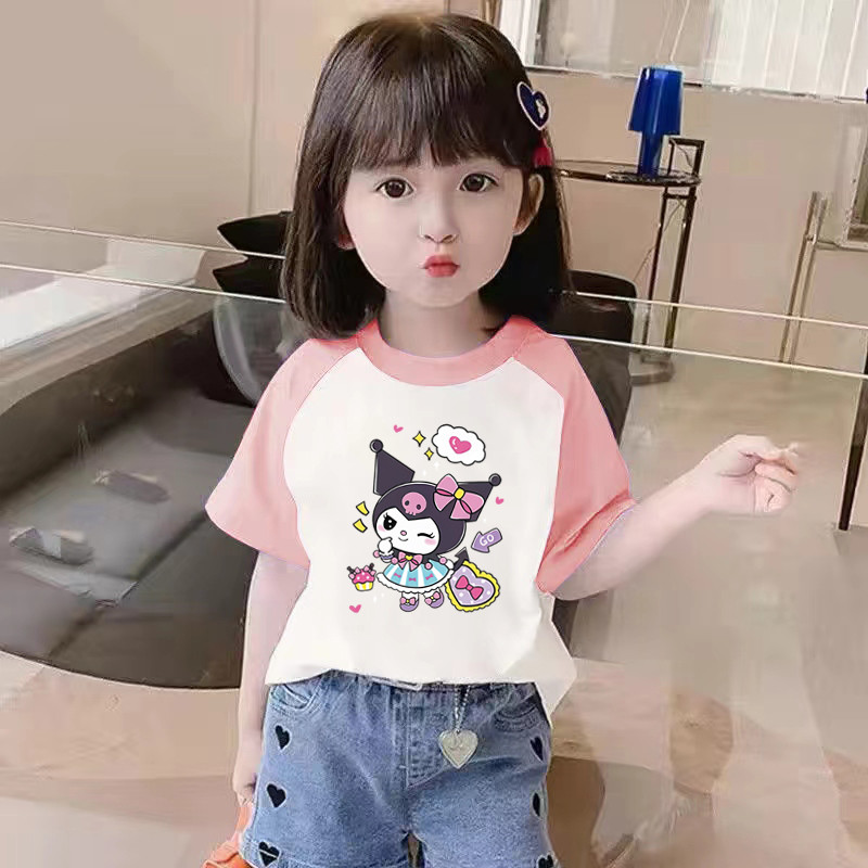 (จัดส่งตลอด 24 ชั่วโมง)KIDS PRINCESS เด็กผ้าฝ้ายสีชนกันแขนสั้นฤดูร้อนใหม่เสื้อยืดเด็กครึ่งแขนด้านบน D33 ราคา ถูกที่สุด ดีลบีเคเค แกลเลอรีภาพที่ 3