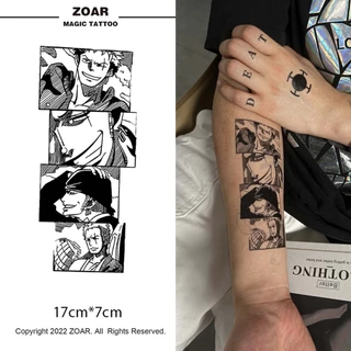 ZOAR-197 แทททูกันน้ำวันพีซ สติ๊กเกอร์รอยสักสมุนไพร ลูฟี่ กันน้ำ กันรอย ยาวนาน กึ่งถาวร แสดงสี