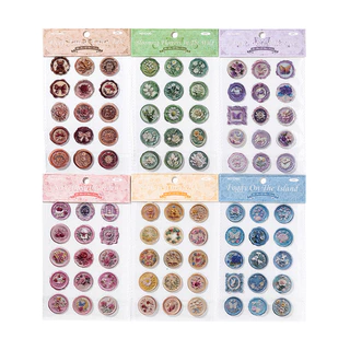 Journamm Wax Seal สติกเกอร์ Vintage Themes Self กาวสติกเกอร์ DIY Collage อุปกรณ์ Creative Decor เครื่องเขียนปิดผนึกความงามสติกเกอร์