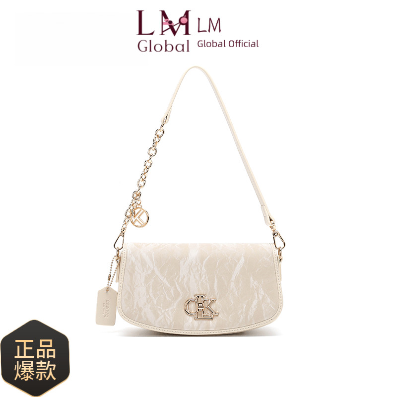 [LMGlobal] CK & WQ/ฤดูใบไม้ผลิฤดูร้อนสไตล์ใหม่สไตล์ Chanel อารมณ์เรียบง่ายแฟชั่นกระเป๋าสะพายไหล่เดียวใต้วงแขน