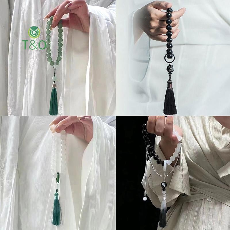 T & O 12 มม.SEL สร้อยข้อมือสไตล์โบราณมือ Twisted ลูกปัดลูกปัดโซ่พุทธทิเบตลูกประคําจี้เครื่องประดับของขวัญใหม่
