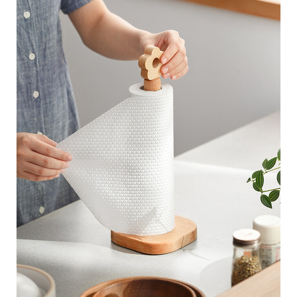 Omocha | (Flower) Kitchen paper tissue holder : แกนไม้ใส่ทิชชู่ครัว ที่ใส่ทิชชู่ครัวทรงสูงหัวดอกไม้