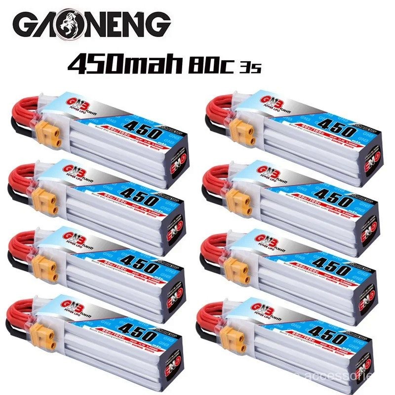 แบตเตอรี่ลิโพ Gaoneng GNB 450MAH 11.1V 3S 80C/160C ปลั๊ก XT30U-F สำหรับ iFlight CineBee Indoor Cine 
