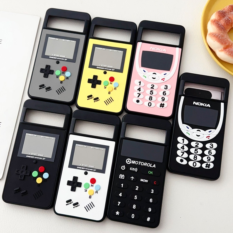 3D ซิลิโคนในวัยเด็กเกมคอนโซลโทรศัพท์รูปร่างกรณีโทรศัพท์สำหรับ Google Pixel 9 8 7 Pro Pixel 9proxl พับ