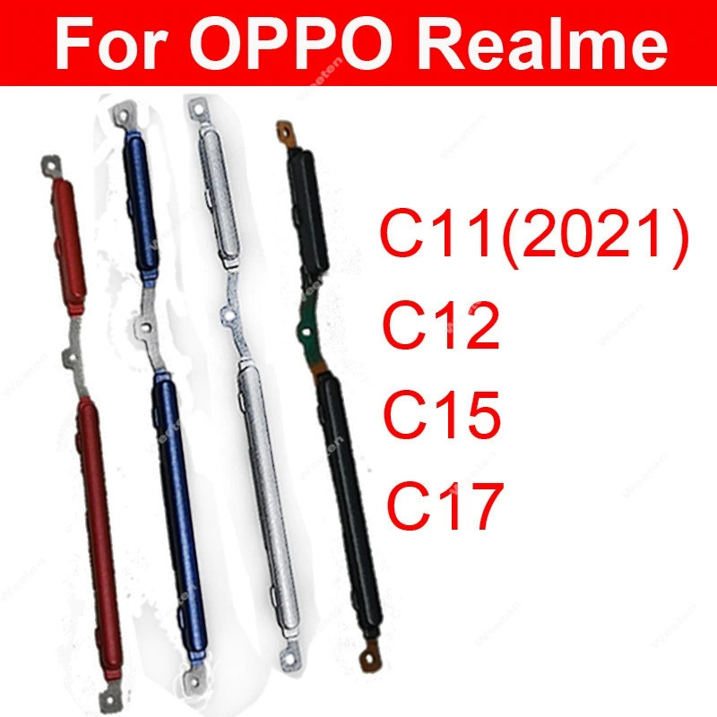 ปุ่มด้านข้างปรับระดับเสียงสําหรับrealme C11 2021 C12 C15 C17 On Off Power Volume Up Downปุ่มด้านข้างอะไหล่ทดแทน