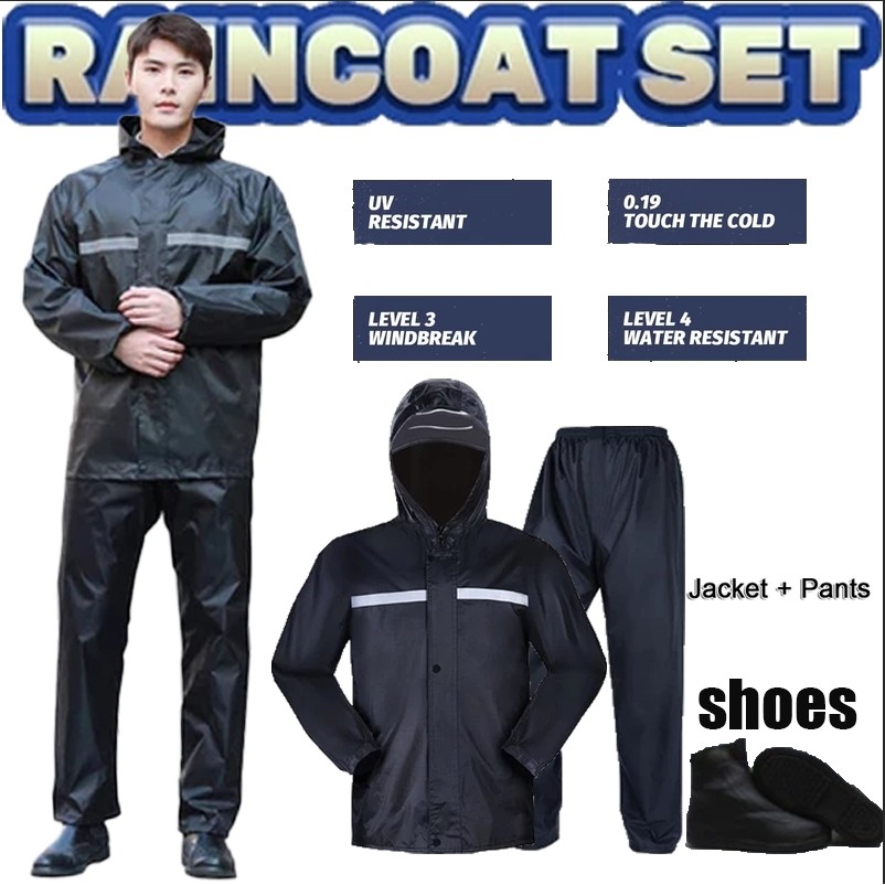 เสื้อกันฝนเต็มตัว EVA เสื้อกันฝน เสื้อกันฝนสําหรับรถจักรยานยนต์ไรเดอร์อัพเกรดกันน้ําหนาแจ็คเก็ตและกา