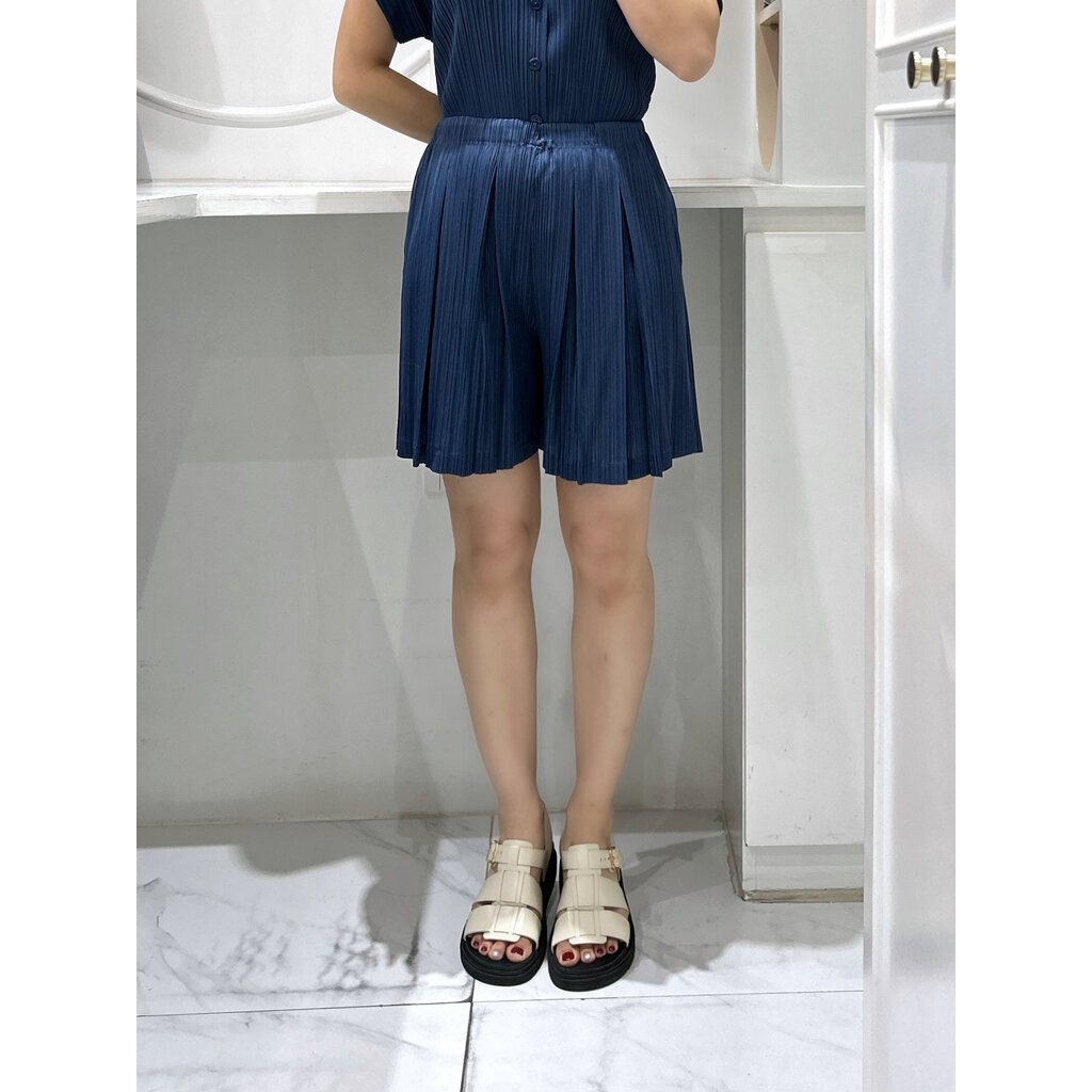 2MUAY รุ่น GJO1491 กางเกงอัดพลีท SHORT FLARE PLEATED PANTS 10 สี FREE SIZE