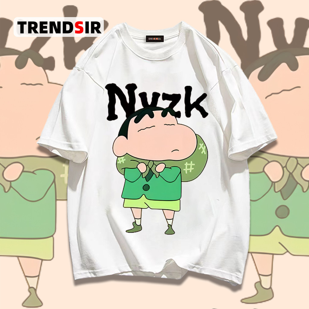 เสื้อยืดแขนสั้นคอกลมผ้าฝ้ายแท้ เครยอนชินจัง เนื้อผ้าดี