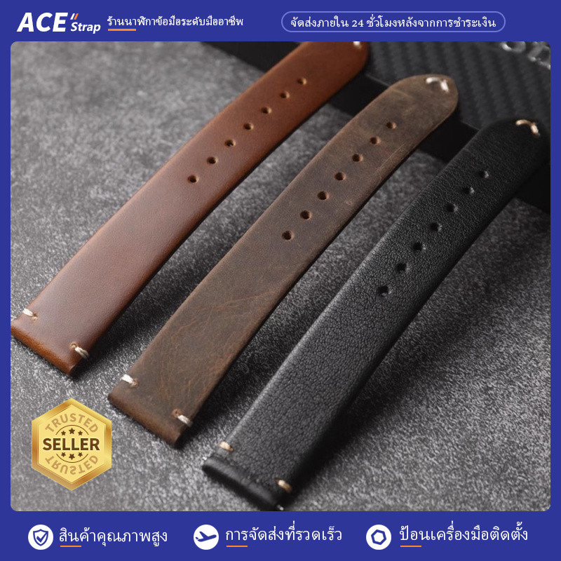 สายนาฬิกาหนังแท้บางพิเศษทำมือ 18mm 19mm 20mm 21mm 22mm หนังวัว ใช้ได้กับสายนาฬิกาผู้ชาย GT 3 4