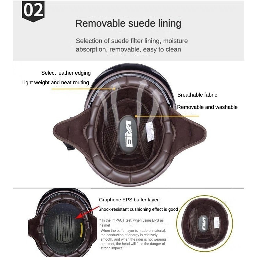 ที่ไม่ซ้ํากันย้อนยุคครึ่งหมวกกันน็อคหมวกกันน็อครถจักรยานยนต์รถจักรยานยนต์ผู้ชายผู้หญิงหมวกกันน็อค - รูปที่ 6