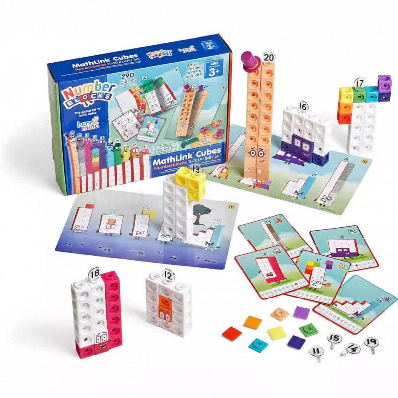 numberblocks ของเล่น Cube Digital Building Blocks NumberBlocks Mathlink Cubes-11-20 เกมเหตุการณ์