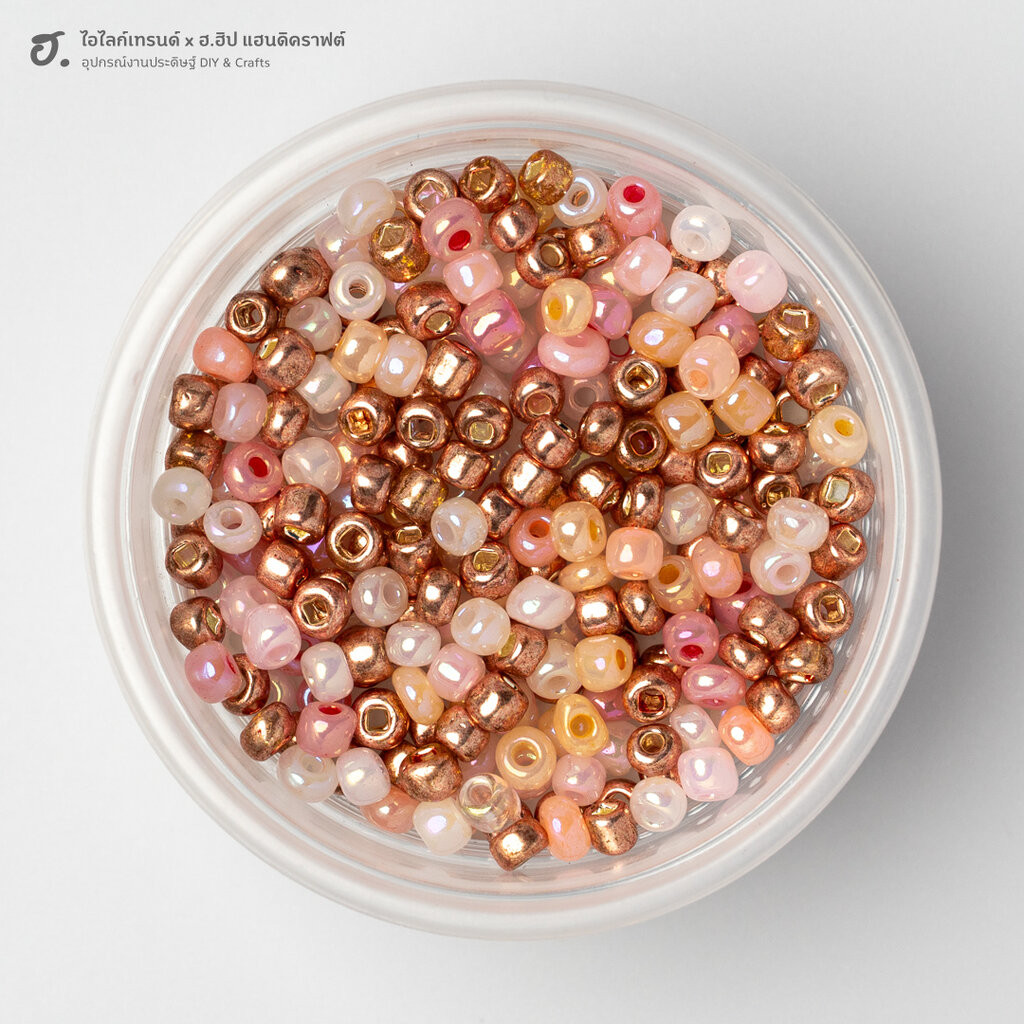 ลูกปัดเม็ดทราย ขนาด 4 มม. คละสี Earthy Metallic Mix