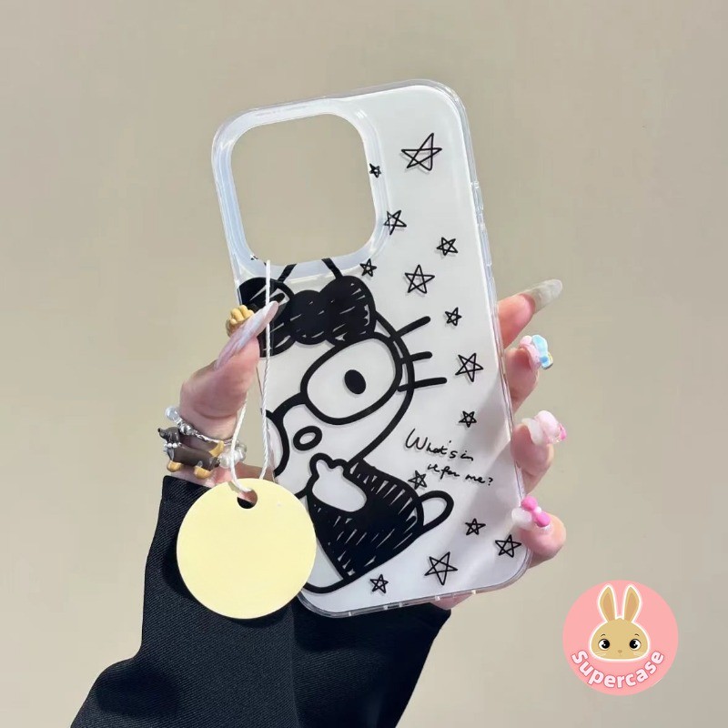 น่ารัก Line Star Hello Kitty ครีมสีสําหรับ OPPO ค้นหา X8 Pro X7 F27 F21 Pro Plus A3 A3i A2 A1 Pro A2