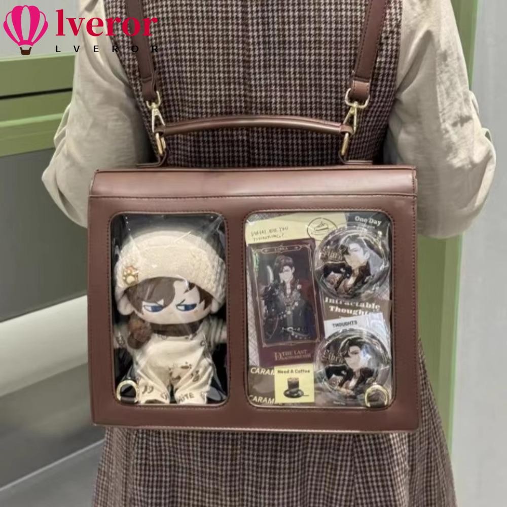 Lveror Ita Bag, กระเป๋าสะพายข้างที่ทนทานต่อการสึกหรอแบบโปร่งใส, กระเป๋าเป้นักเรียนความจุขนาดใหญ่กันน้ําแฟชั่น