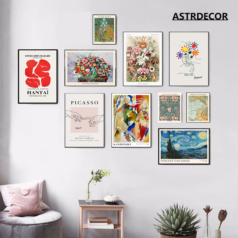 โปสเตอร์ภาพวาดผ้าใบ รูปดอกไม้ สไตล์วินเทจ สําหรับตกแต่งผนังบ้าน ห้องนั่งเล่น