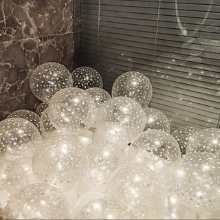 ส่งจากไทย ลูกโป่งใส 12 นิ้ว ลายดาว สำหรับตกแต่ง 5 ใบ ลูกโป่งวันเกิด star balloons กระดาษ ห่อขวัญ