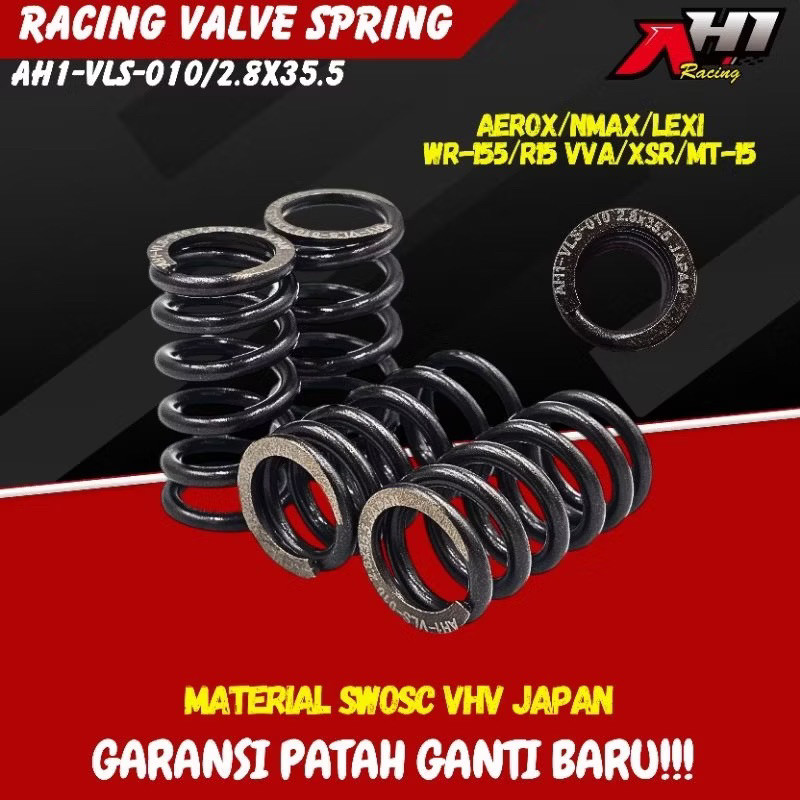 AH1 RACING VALVE SPRING NMAX AEROX LEXI R15 VVA V3 V4 WR155 VIXION R 155 XSR MT-15 SWOSC VHV JAPAN MATERIAL รับประกัน