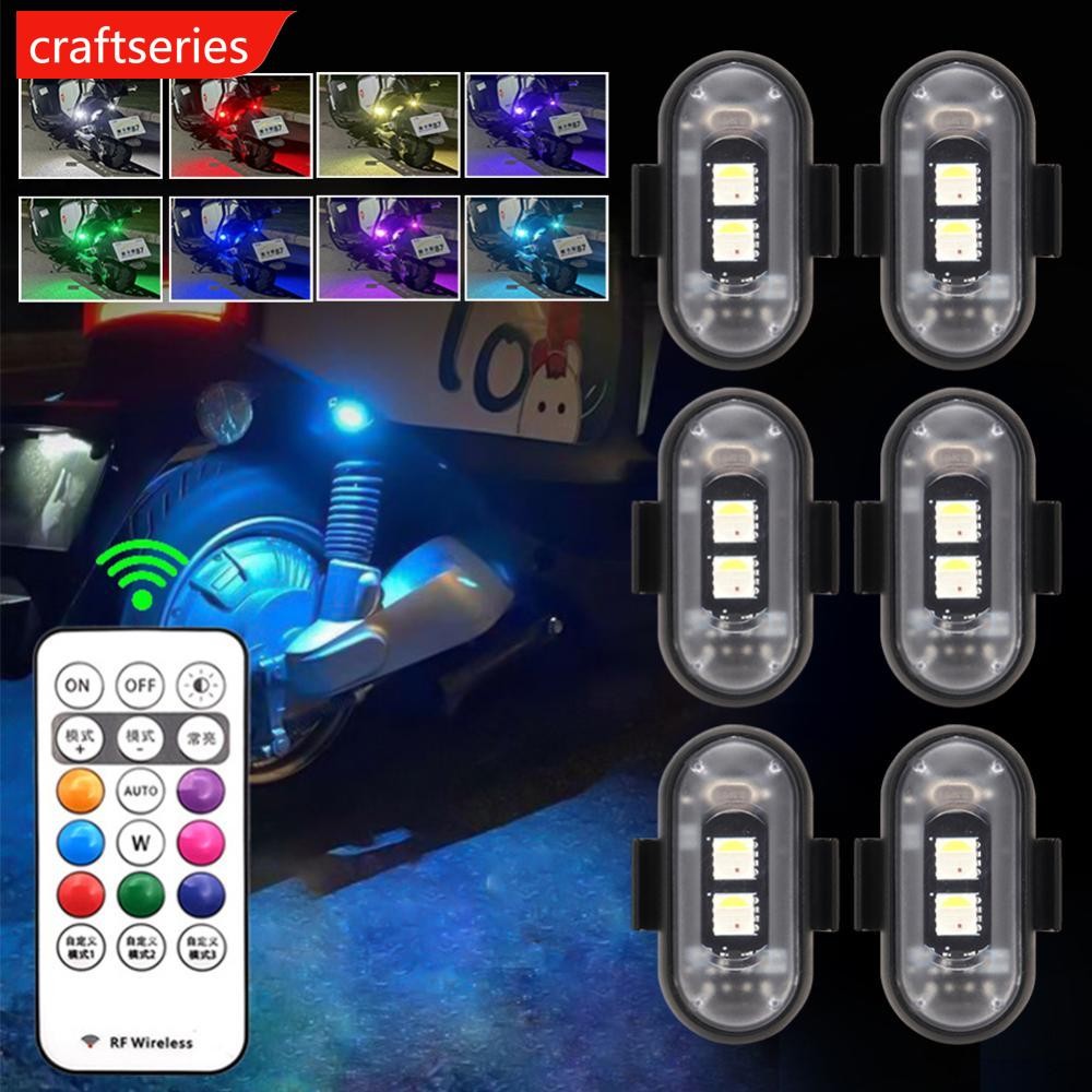 CFE Universal รถจักรยานยนต์ RGB ไฟ LED Strobe พร้อมตัวควบคุมสัญญาณไฟ LED ตําแหน่งแฟลชไฟเตือนไฟไร้สาย