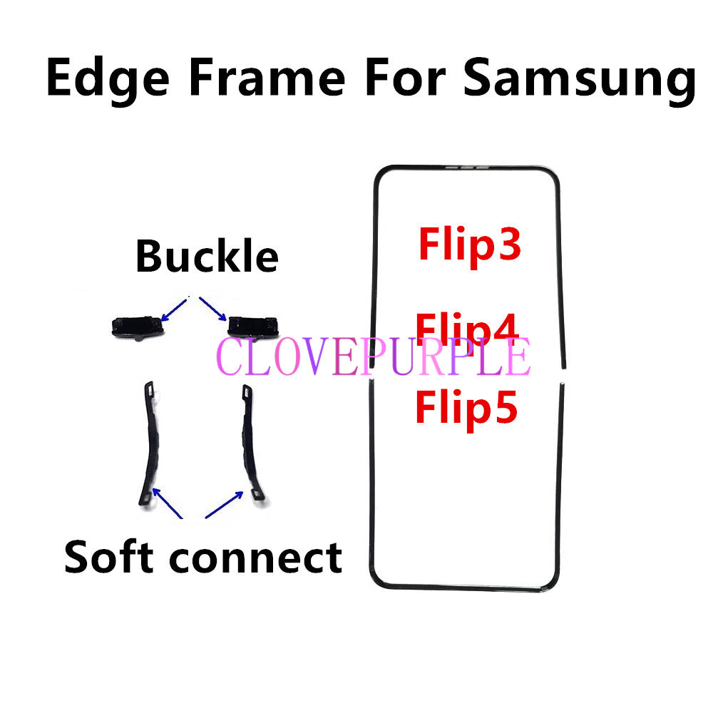 ขอบแถบสําหรับ Samsung Galaxy Z Flip 5 4 3 F731 F721 F711 กรอบกลางขาตั้งที่อยู่อาศัย Bezel เปลี่ยนอะไ
