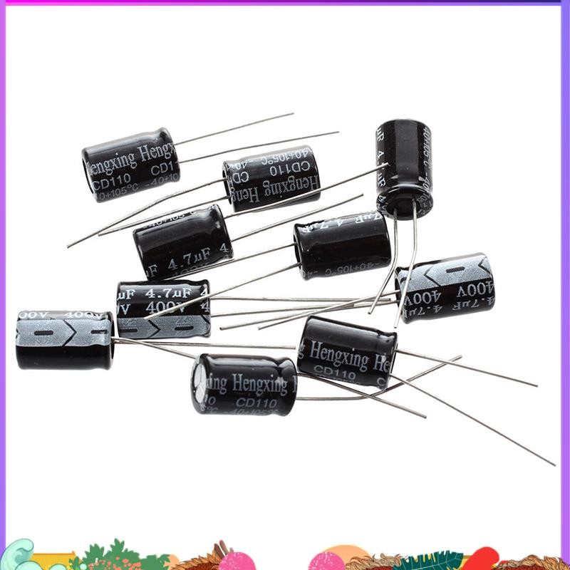 Super 10 x 4.7uF 400V 105C Radial Electrolytic Capacitor 8x12m