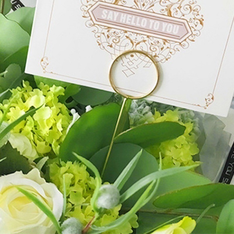 คลิปหนีบการ์ดลายดอกไม้ ทําเอง - ลวดโลหะวางผู้ถือบัตร-ผู้ถือรูปภาพคลิปติดภาพ-สําหรับงานแต่งงาน - รูปที่ 3