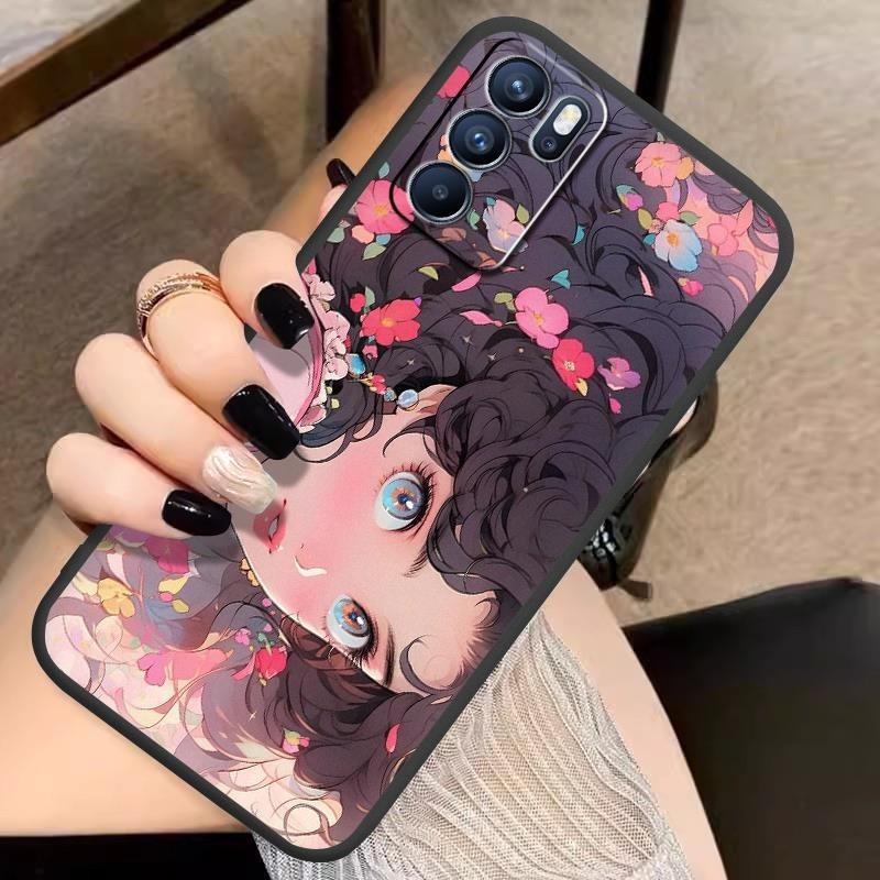 trend Cover Phone Case For OPPO Reno6 Pro Texture Simple personalise cartoon TPU Soft case Girlfriend Strange Silica gel Funny