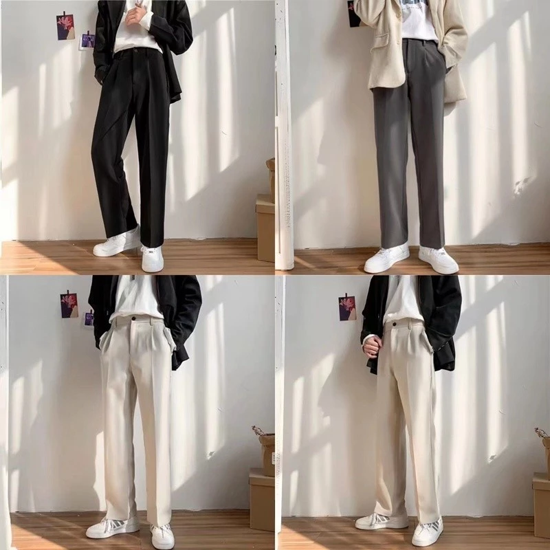 กางเกงขากว้างลําลอง ทรงหลวม สไตล์เกาหลี สําหรับผู้ชาย Clothing เสื้อผ้า Man ลำลอง