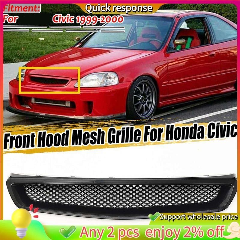 พร้อมส่ง กระจังหน้ารถยนต์ ตาข่ายกันชนหน้า สําหรับ Honda Civic EK CX DX EX HX LX Type R 1999-2000