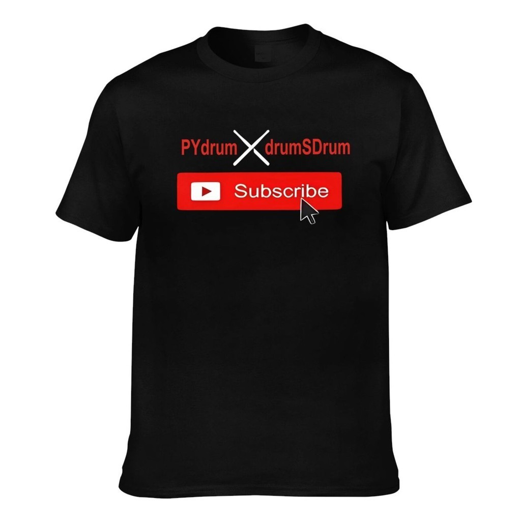 Pyrum Drumsrum Subscribe (1) เสื้อยืดพิมพ์กราฟิกผู้ชายแฟชั่น