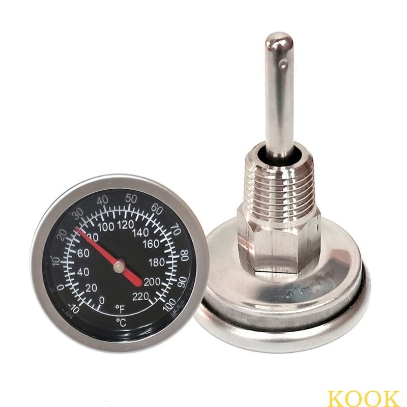 Kook -10-100℃ เกจวัดอุณหภูมิ สเตนเลส 0-220oF 1 4 NPT