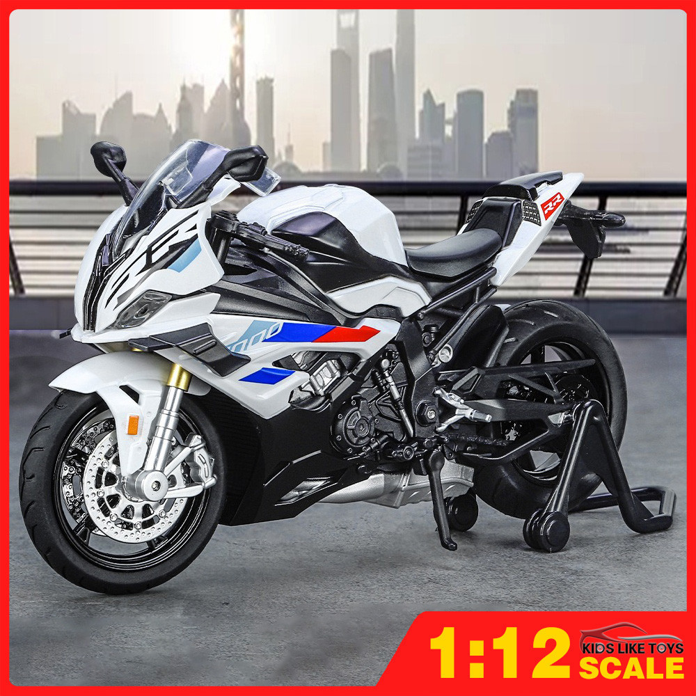 Klt 1 รถ BMW S1000RR รถจักรยานยนต ์ โลหะของเล ่ นรถDiecastสําหรับชายเด ็ กจําลองเสียงแสงผลของขวัญงานอดิเรกคอลเลกชัน