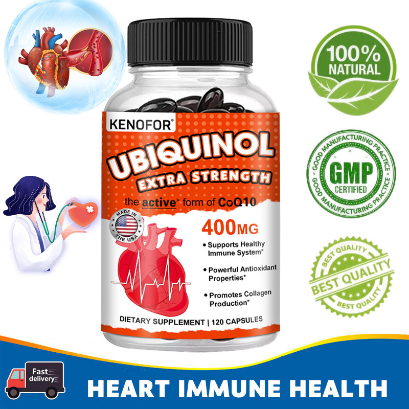 Coenzyme Q10 | แคปซูล 400 มก. | อุดมไปด้วยวิตามินอี เพื่อปรับปรุงสารต้านอนุมูลอิสระ และผลประโยชน์ของหัวใจและหลอดเลือด เพื่อเพิ่มการดูดซึม CoQ10