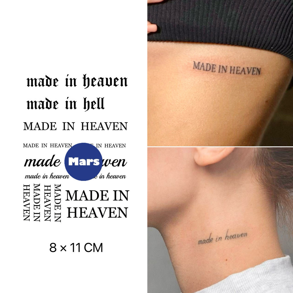 Mars Tattoo เทคโนโลยีเมจิกติดทน 2 สัปดาห์ รอยสักกึ่งถาวร ชั่วคราว สติ๊กเกอร์ Made in Heaven X165