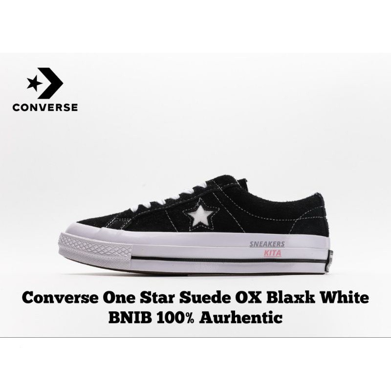 Converse One Star รองเท้าหนังกลับ สีขาวดํา 171587C bnib ของแท้ 100% / Converse One star