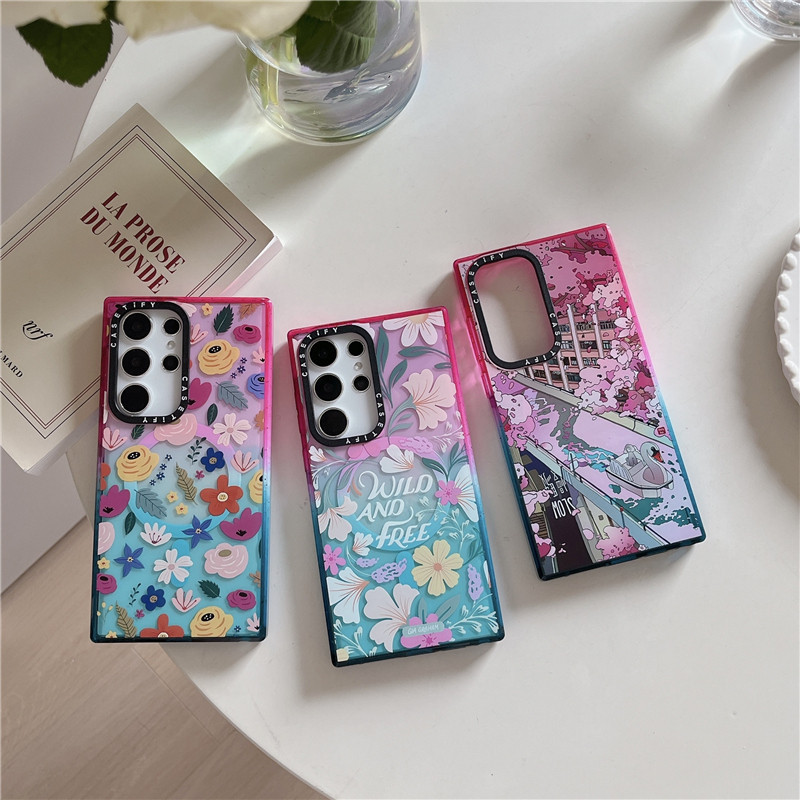 เคสโทรศัพท์ Samsung Galaxy S24 Ultra S22 S23 Ultra S24+ Plus สีลูกกวาด CASETiFYWild และฟรีSakura Dreams เอฟเฟกต์ดูดแม่เหล็ก เคสอะคริลิคกันกระแทกฝาครอบป้องกัน