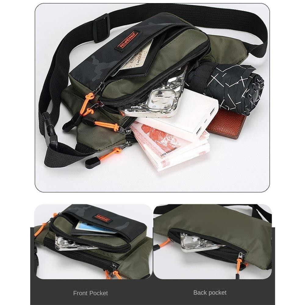 Qinyuz9 กระเป๋าคาดเอวผู้ชาย, Anti-theft Fanny Pack โทรศัพท์มือถือเอว Pack, แฟชั่น Multi-layer Close Fitting กระเป๋าคาดเอว Run กระเป๋ากีฬา