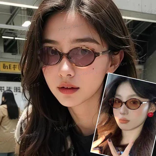 แว่นตากันแดด Y2K ทรงวงรี ขนาดเล็ก ลายเสือดาว แฟชั่นเรโทร สไตล์เกาหลี สําหรับผู้ชาย และผู้หญิง