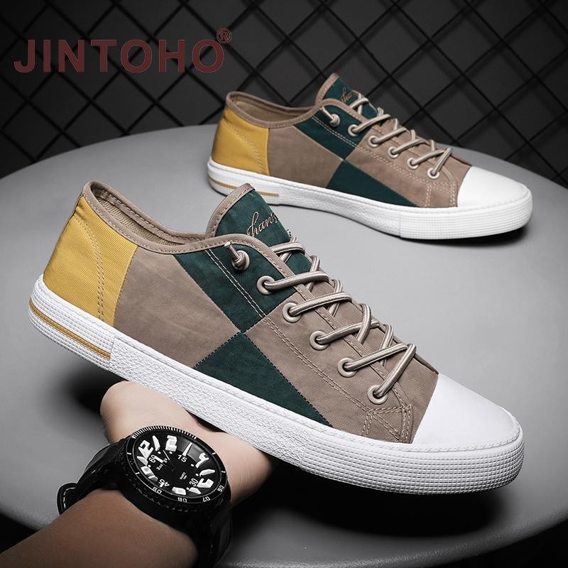 รองเท้าผ้าใบลําลอง รุ่น JINTOHO ส้นแบน สวมใส่สบาย เหมาะกับการเล่นกีฬาเทนนิส สําหรับผู้ชาย และนักเรียน