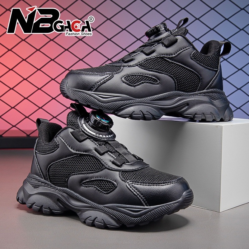 รองเท้าผ้าใบแพลตฟอร์มลําลอง ผ้าตาข่าย ระบายอากาศได้ดี สีดํา สไตล์เกาหลี แฟชั่นใหม่ สําหรับเด็กผู้ชาย และเด็กผู้หญิง 2024