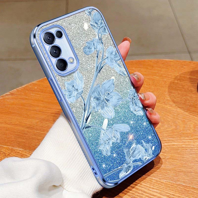 เคสโทรศัพท์มือถือ กันกระแทก ลายกลิตเตอร์ Bauhinia สําหรับ Oppo Reno4 SE 4G Reno5 Pro Reno6 Pro 4G 5G Reno 6Z