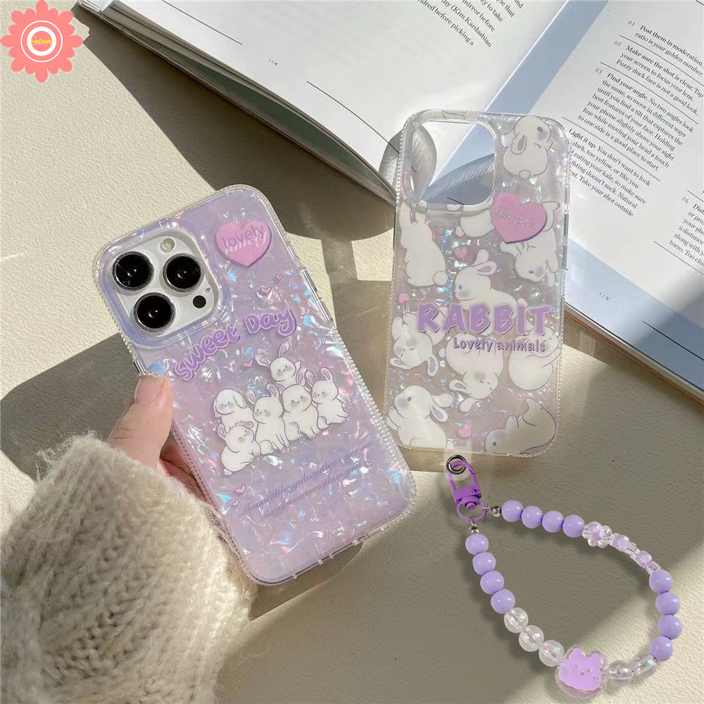 เคสโทรศัพท์มือถือ ลายกระต่ายน่ารัก พร้อมช่องใส่บัตร สําหรับ Samsung A14 A05 A12 A54 A53 A24 A32 A04 A31 A51 A52 A23 A30s A13 A20s A50s A05s A21s A52s A34 A10s A04E A03s A11 A02s A30 A04s