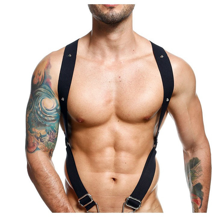 Thong men d.m ชุดจั๊มสูทแหวนโลหะ ความยืดหยุ่นสูง สําหรับผู้ชาย (5 ชิ้น)