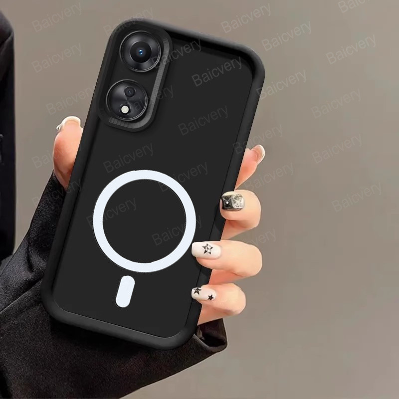 Oppo A18 4G CPH2591 / OPPO A38 4G CPH2579 เคสซิลิโคน TPU สีสันสดใสกันกระแทกเคสป้องกันรองรับการชาร์จไร้สายแบบแม่เหล็ก