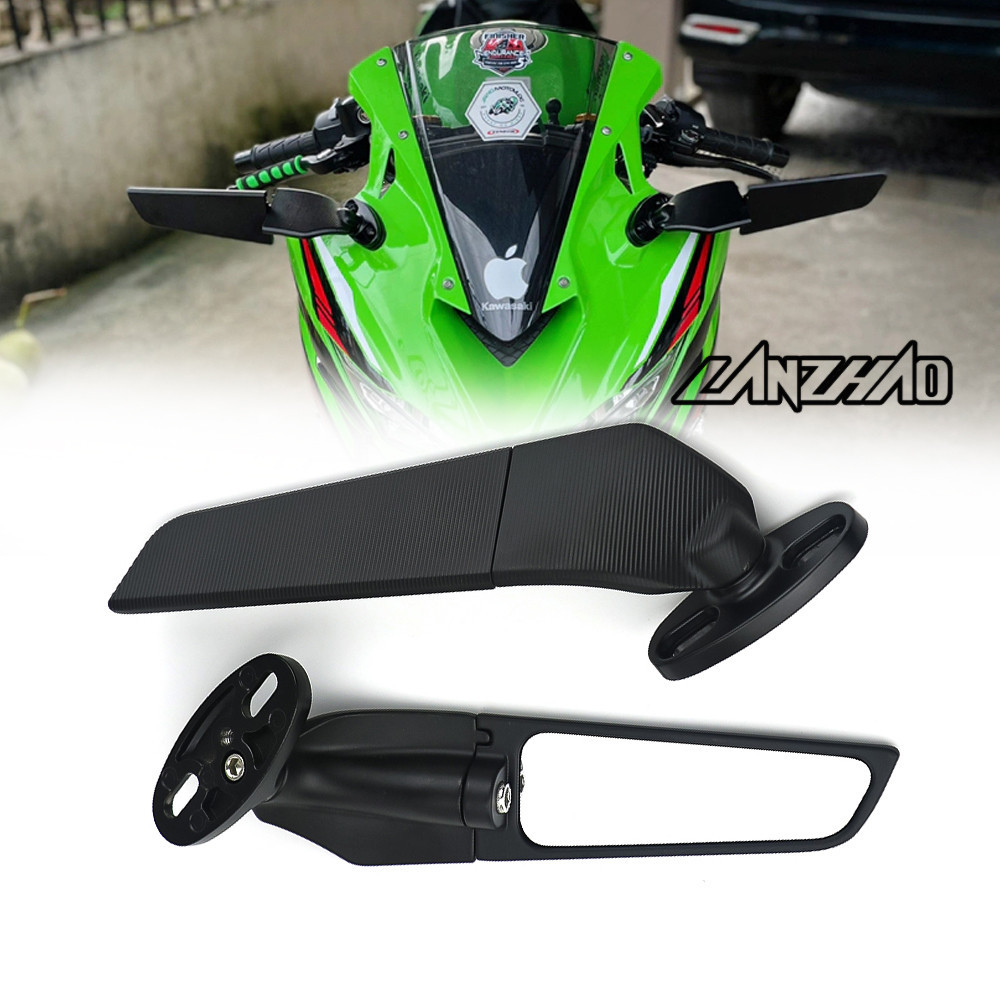 สําหรับ KAWASAKI zx25r zx4r zx4rr Winglet กระจกมองข ้ าง Cermin Sisi Stealth Wing กระจกมองหลัง