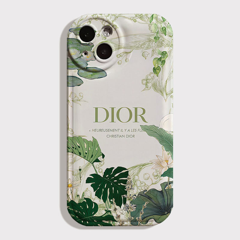 แฟชั่นสีเขียวใบสวย DIO/R Soft Anti Fall สําหรับ IPhone 11 12 13 14 15 Pro Max 14 15 Plus 7 8 Plus X 