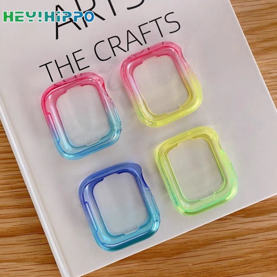 เหมาะสําหรับ smartwatch series 9/8/7/6/5/SE/4/3 เปลือกนิ ่ มไล ่ ระดับการหล ่ นป ้ องกันสีลูกกวาดสําหรับ iWatch 49/45/42/41/40/38mm