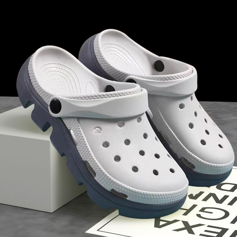 หลุมรองเท ้ าผู ้ ชายฤดูร ้ อนสไตล ์ ใหม ่ ผู ้ ชายรองเท ้ าแตะกลางแจ ้ งแฟชั ่ นในร ่ มหนาSoled Anti-SLIPคู ่ รองเท ้ าแตะชายหาดSli