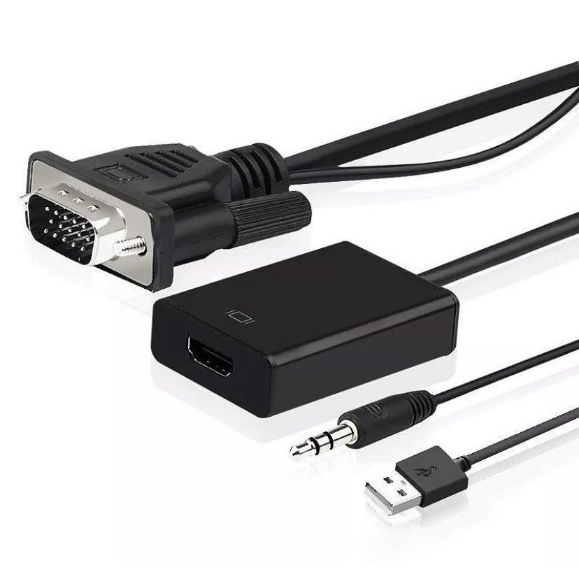 สายแปลง VGA เป็น HD พร้อมสายสัญญาณเสียง ต่อคอม vga ไปออกจอhdmi