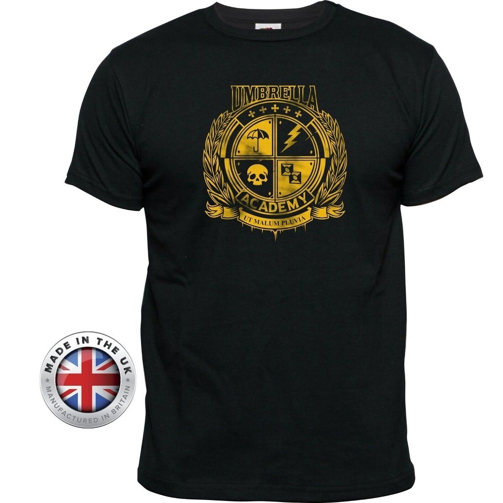 เสื้อยืดสีดำ unisex มีลวดลาย alumni crest