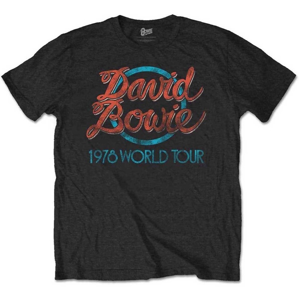 ใหม่ David Bowie 1978 World Tour เสื้อยืดผู้ชาย Unisex